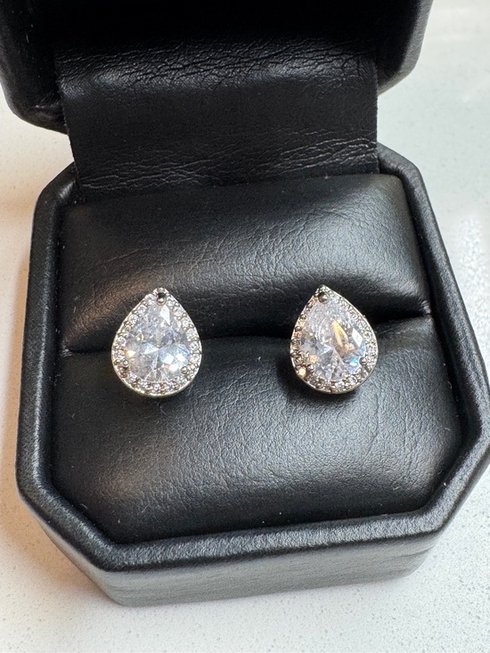 Jewelry - Teardrop Cubic Zirconia with a Surrounding Halo